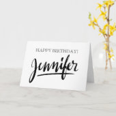 ヴィンテージ手書き名Jennifer誕生日カード カード (黄色い花)