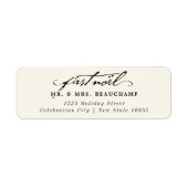 ヴィンテージ手書き最初のノー結婚ルのアドレス ラベル (正面)