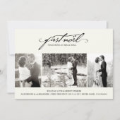 ヴィンテージ手書き最初のNoel 3フォト結婚ズ シーズンカード (正面)