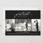 ヴィンテージ手書き最初のNoel 3フォト結婚ズ シーズンカード (正面)