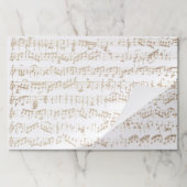 ヴィンテージ手書き音楽金ゴールドランチョンマット ペーパーパッド (折り畳み)