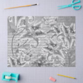 ヴィンテージ手書フローラ 薄葉紙 (クラフト)