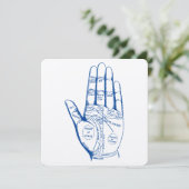 ヴィンテージ手相図 手のひらを読む 招待状 (スタンド正面)