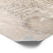 ヴィンテージ手紙と植物プリントポスター ポスター (角)