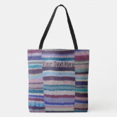 ヴィンテージ手編みストライプカラフル トートバッグ (正面)