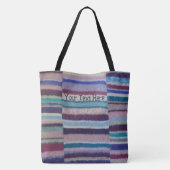 ヴィンテージ手編みストライプカラフル トートバッグ (裏面)