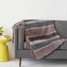 ヴィンテージ手編み茶色とビージュストライプ色