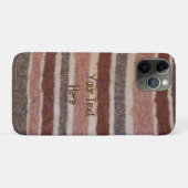 ヴィンテージ手編み茶色ストライプおもしろい Case-Mate iPhoneケース (裏面(横))