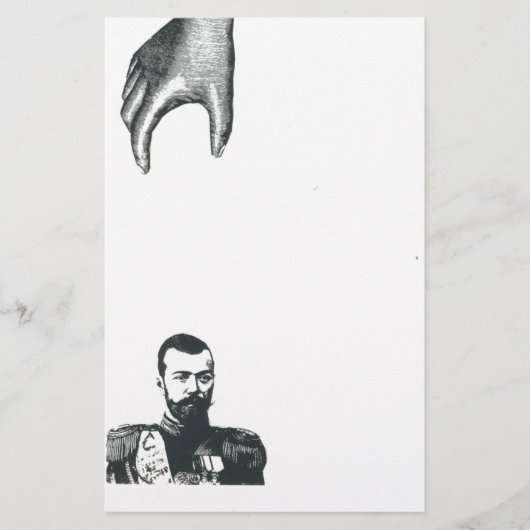 ヴィンテージ手、顕著な紳士の文房具 便箋 (正面)