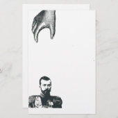 ヴィンテージ手、顕著な紳士の文房具 便箋 (正面/裏面)