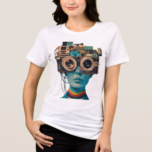 ヴィンテージ技術デザイン トライブレンドTシャツ