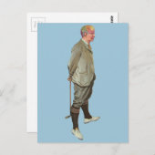 ヴィンテージ技術ヘッドゴルファー ポストカード (正面/裏面)