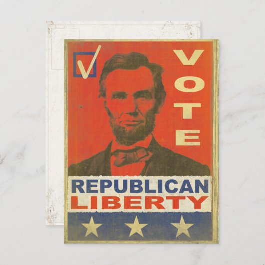 ヴィンテージ投票共和党パーティー2016選挙後 インビテーションポストカード (正面/裏面)