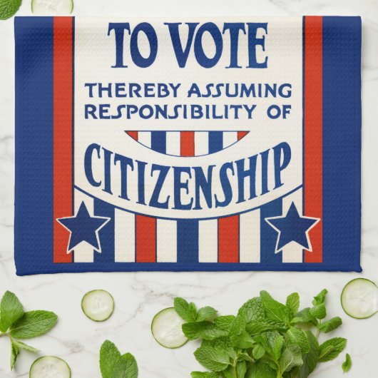 ヴィンテージ投票権支援リプリント キッチンタオル (折り畳み)