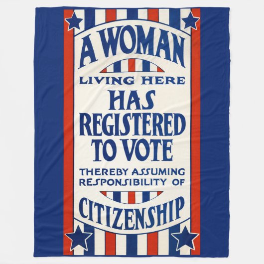 ヴィンテージ投票権支援リプリント フリースブランケット (正面)