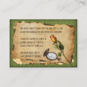 ヴィンテージ披露宴エンクロージャカード – 緑 エンクロージャーカード (裏面)