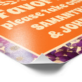 ヴィンテージ押し花グラデーション結婚式の引き出物標識 フォトプリント            (角)