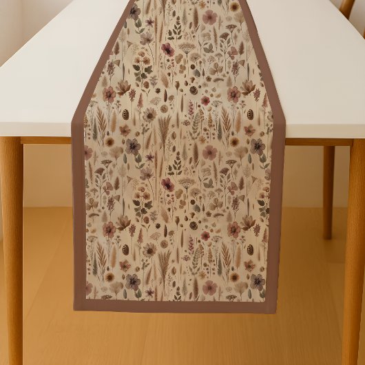 ヴィンテージ押し花標本 植物画 テーブルランナー
