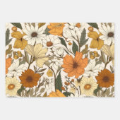 ヴィンテージ押し花秋 ラッピングペーパーシート (正面3)