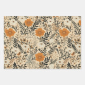 ヴィンテージ押し花秋 ラッピングペーパーシート (正面2)