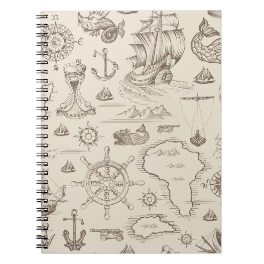 ヴィンテージ抽象芸術のシームレスなテーマ ノートブック (正面)