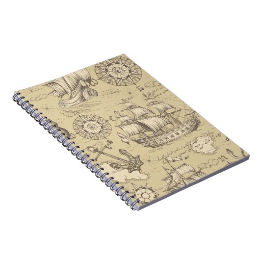 ヴィンテージ抽象芸術のシームレスなテーマ ノートブック (右側)