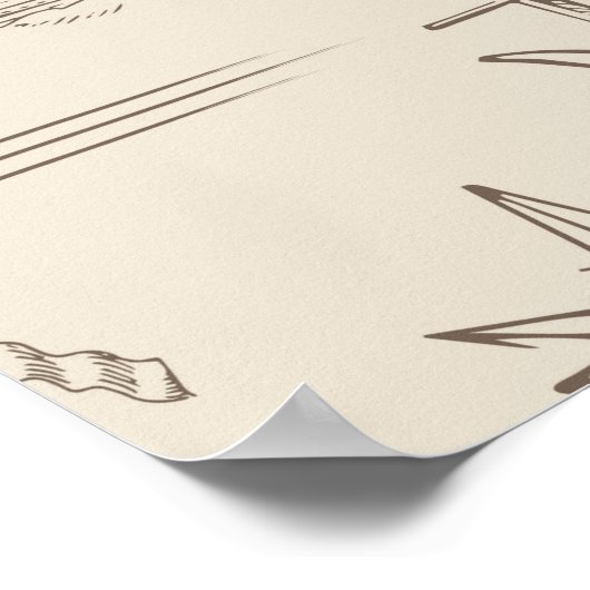 ヴィンテージ抽象芸術のシームレスなテーマ ポスター (角)