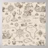 ヴィンテージ抽象芸術のシームレスなテーマ ポスター (正面)