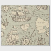 ヴィンテージ抽象芸術のシームレスなテーマ  ラッピングペーパー (フラット)