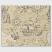 ヴィンテージ抽象芸術のシームレスなテーマ  ラッピングペーパー (フラット)