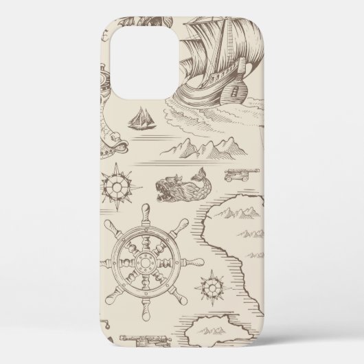 ヴィンテージ抽象芸術のシームレスなテーマ Case-Mate iPhoneケース (裏面)