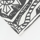 ヴィンテージ抽象芸術のシームレスなドールパターン。ブラック・アン フリースブランケット (角)