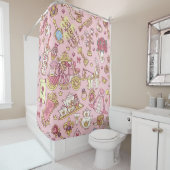 ヴィンテージ抽象芸術のシームレスなパターン。シンプルリトルP シャワーカーテン (インサイチュ)