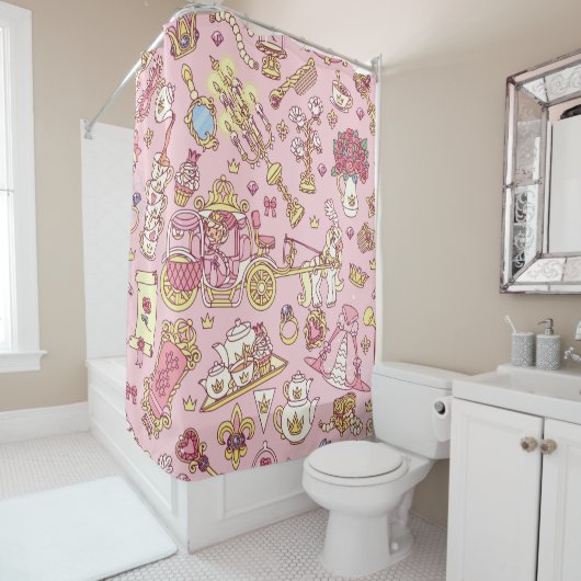 ヴィンテージ抽象芸術のシームレスなパターン。シンプルリトルP シャワーカーテン (インサイチュ)