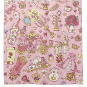 ヴィンテージ抽象芸術のシームレスなパターン。シンプルリトルP シャワーカーテン (正面)