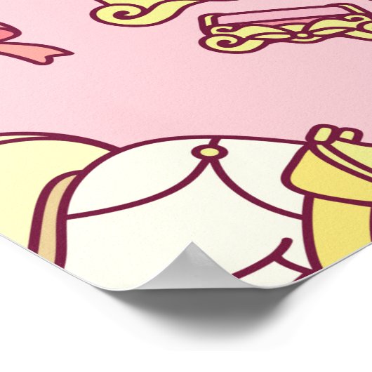 ヴィンテージ抽象芸術のシームレスなパターン。シンプルリトルP ポスター (角)