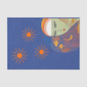 ヴィンテージ抽象芸術の後ろの金ゴールド魚鉢の日 薄葉紙 (正面)