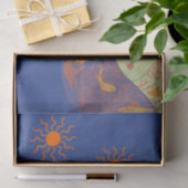 ヴィンテージ抽象芸術の後ろの金ゴールド魚鉢の日 薄葉紙 (ギフト)