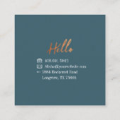 ヴィンテージ抽象芸術の花の葉とハチのパターン スクエア名刺 (裏面)