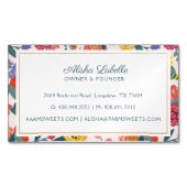 ヴィンテージ抽象芸術の花の葉とハチのパターン マグネット名刺 (正面)