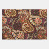 ヴィンテージ抽象芸術アートカラフルペイズリーパターン ラッピングペーパーシート (正面3)