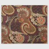 ヴィンテージ抽象芸術アートカラフルペイズリーパターン ラッピングペーパー (フラット)