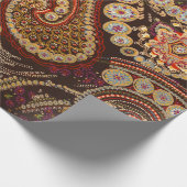 ヴィンテージ抽象芸術アートカラフルペイズリーパターン ラッピングペーパー (角)