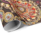 ヴィンテージ抽象芸術アートカラフルペイズリーパターン ラッピングペーパー (ロールコーナー)