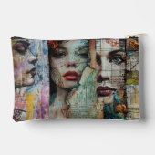 ヴィンテージ抽象芸術アートコラージュ化粧品バッグ アクセサリーポーチ (裏面)