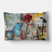 ヴィンテージ抽象芸術アートコラージュ化粧品バッグ アクセサリーポーチ (裏面)