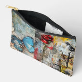 ヴィンテージ抽象芸術アートコラージュ化粧品バッグ アクセサリーポーチ (見開き)