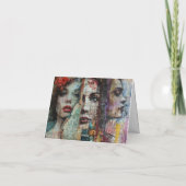 ヴィンテージ抽象芸術アートコラージュ空白のノートカード シーズンカード (裏面)