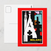 ヴィンテージ抽象芸術イタリアン旅行ポスターミラン ポストカード (正面/裏面)