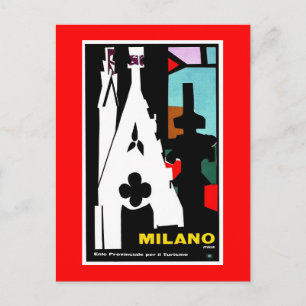 ヴィンテージ抽象芸術イタリアン旅行ポスターミラン ポストカード